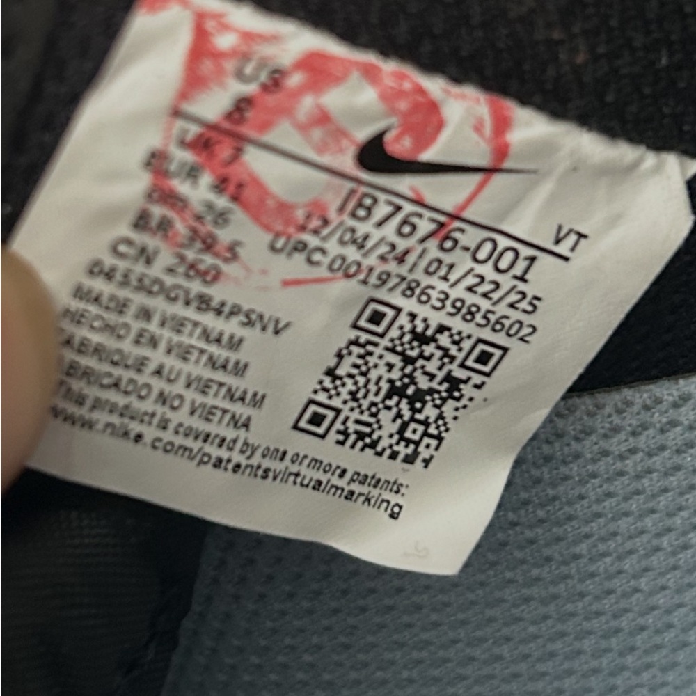Nike Air Force 1 Low Black Iron Grey Patent Sneakers IB7676-001 Men's 8 - Picture 10 of 10